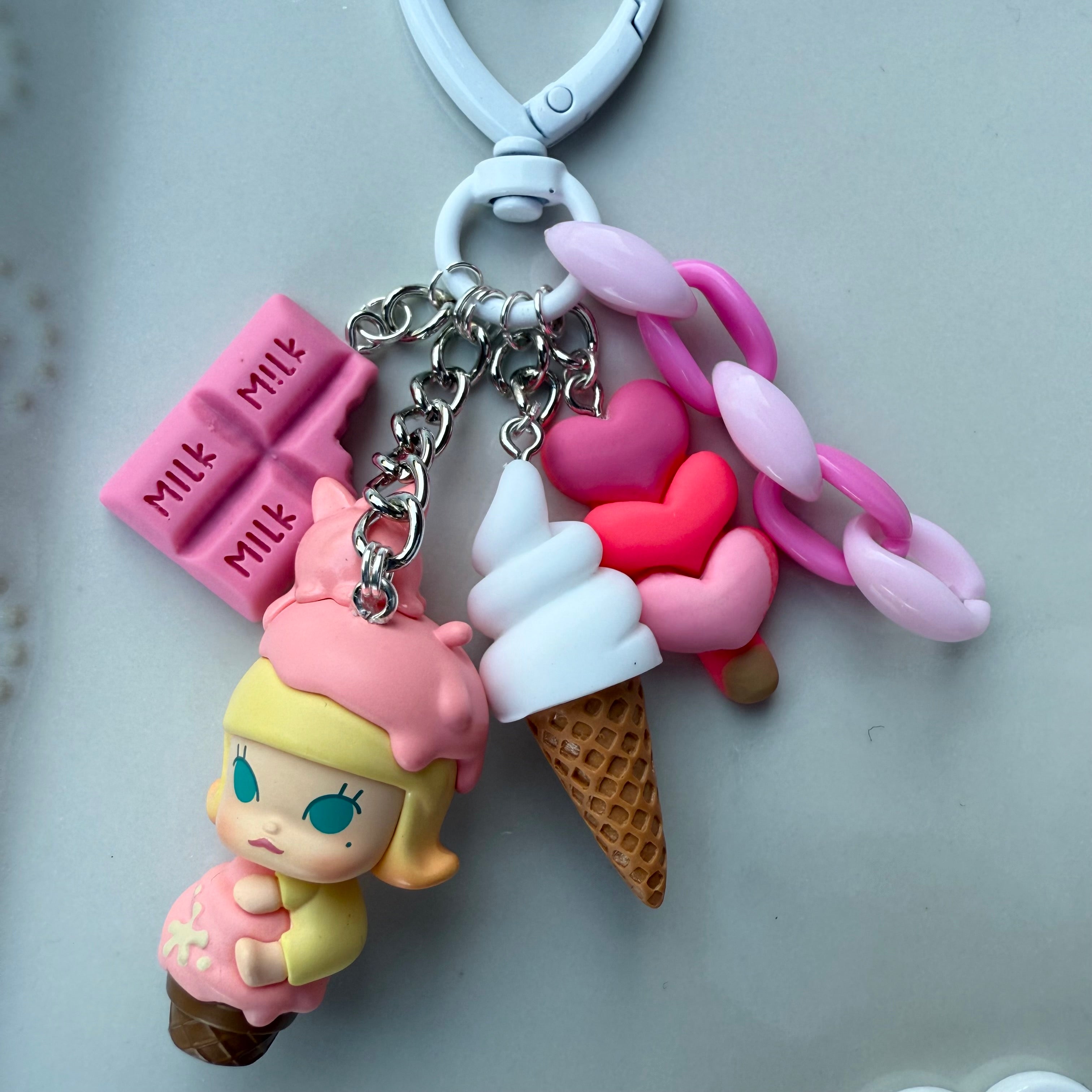 Authentic Pop Beans Pucky Molly Ice Cream Series | Hand Made Bag Charms