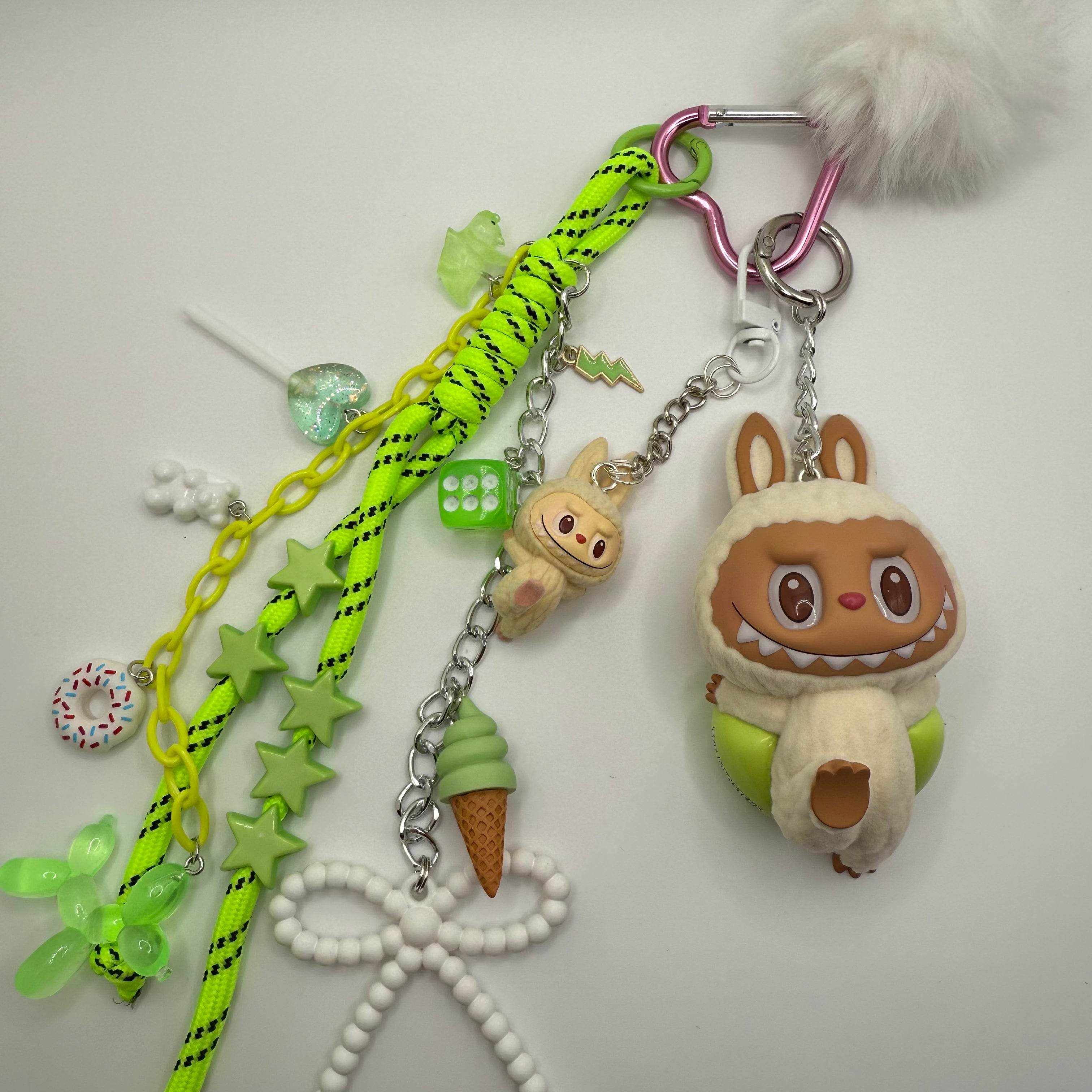 Authentic Labubu Lazy Yoga “Lay Down” | Hand Made Bag Charms