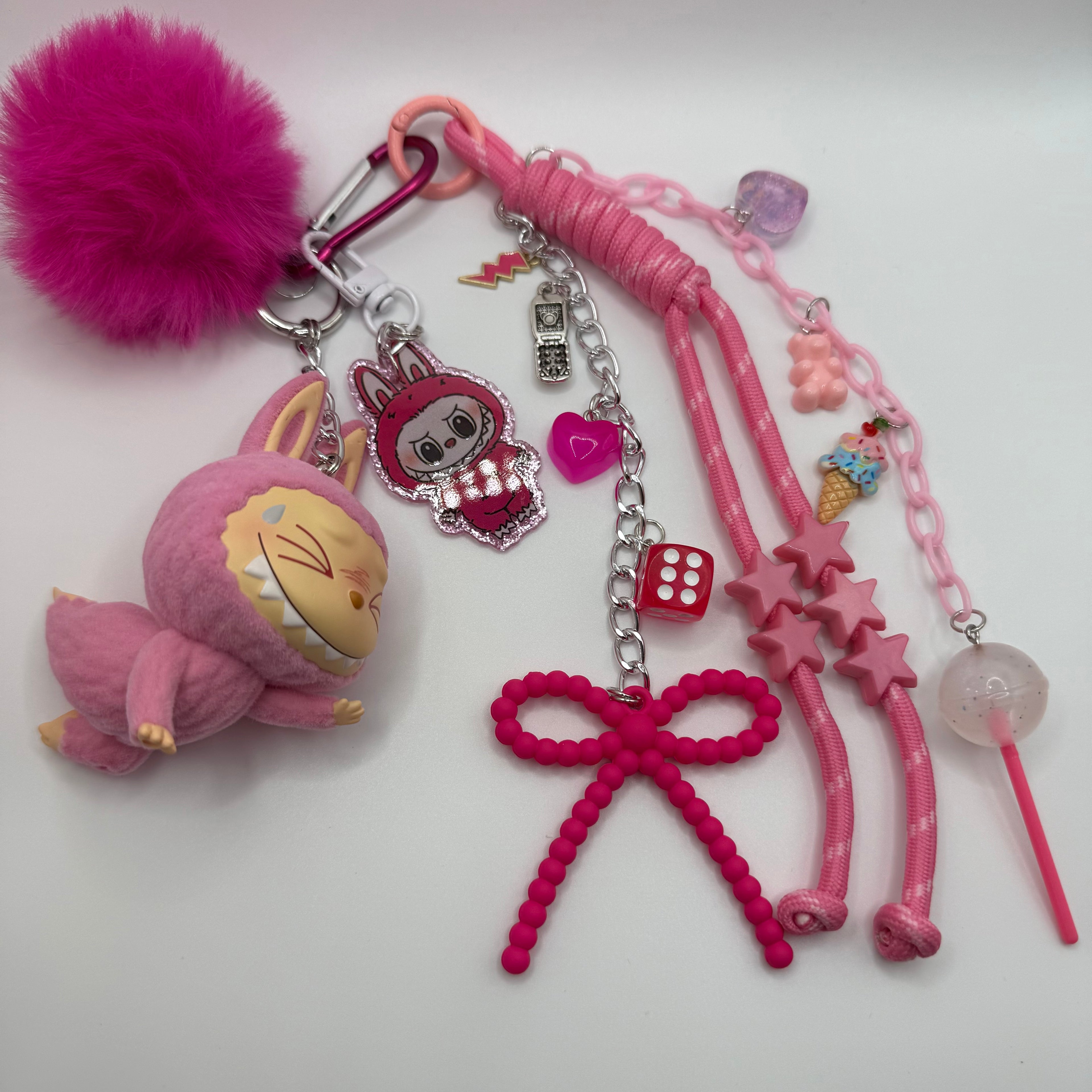 Authentic Labubu Lazy Yoga “Sweating” | Hand Made Bag Charms
