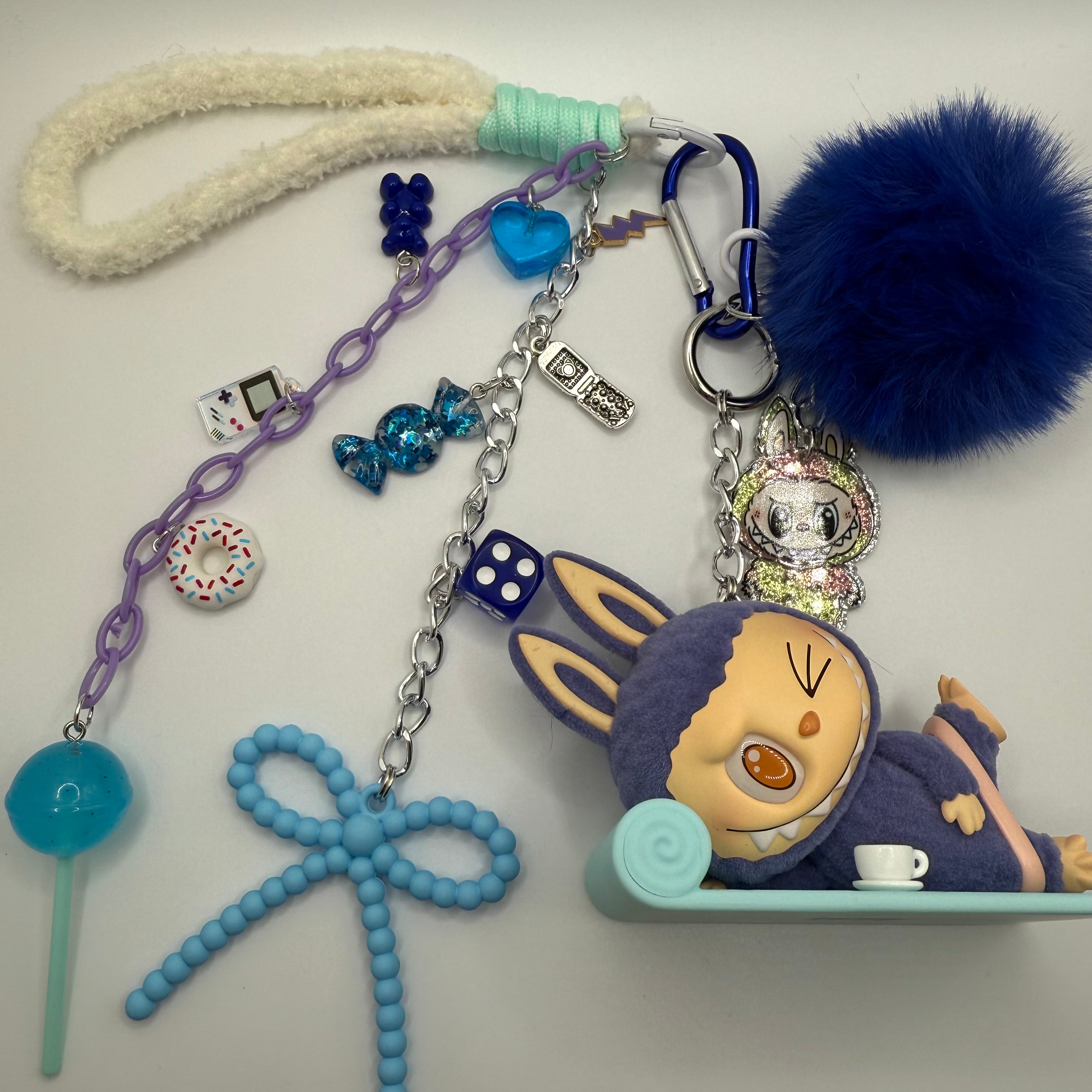 Authentic Labubu Lazy Yoga “Americano” | Hand Made Bag Charms