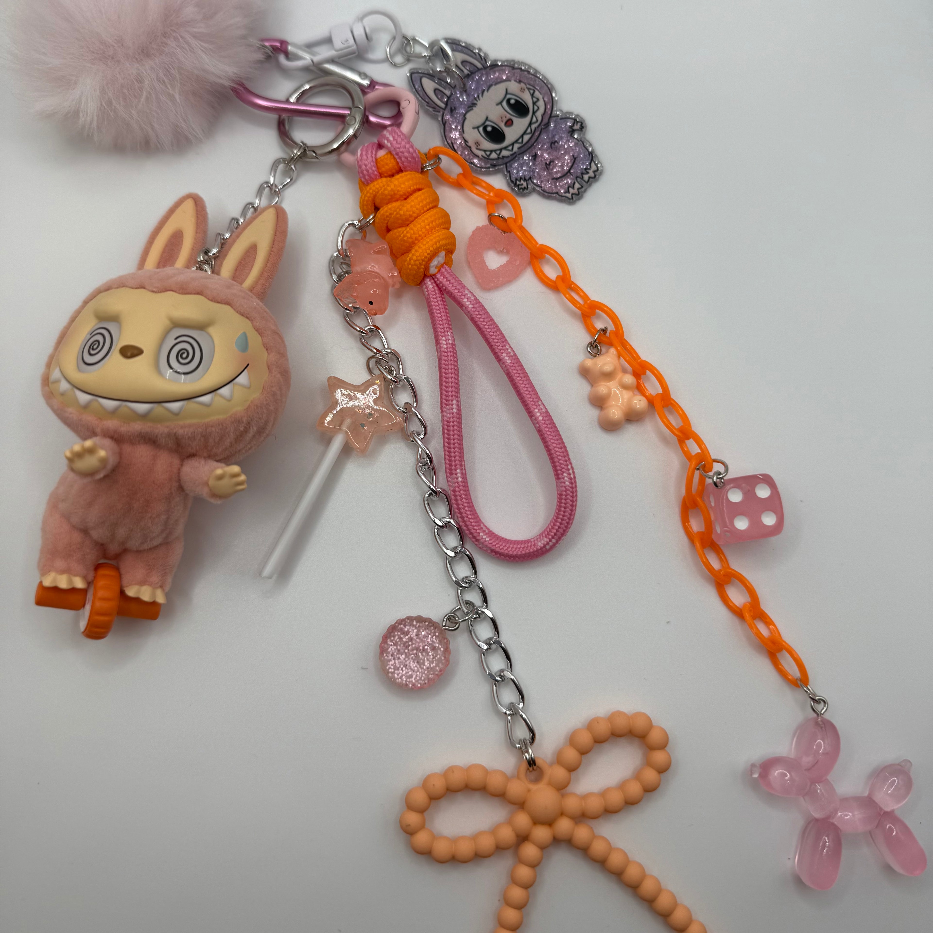 Authentic Labubu Lazy Yoga “Ab Roller” | Hand Made Bag Charms